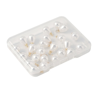 24Pcs ABS Plastic Imitation Pearl Pendants KK-FS0001-77-1