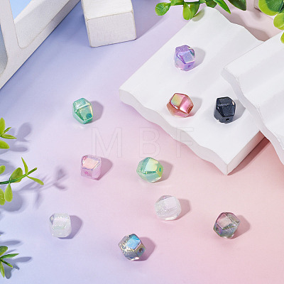 10Pcs Transparent Resin UV Reactive Beads RESI-TADJ0001-11-1