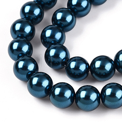 Glass Pearl Beads Strands HY-G002-01D-09-1