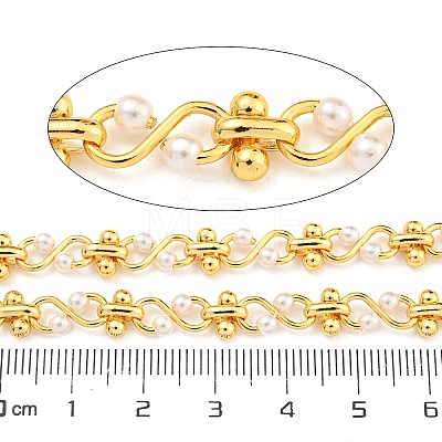 Brass with Glass Beads Link Chains AJEW-Z028-01G-1