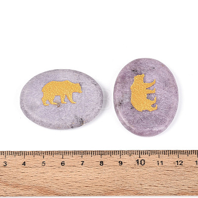 Natural Lepidolite Cabochons G-T143-28I-1