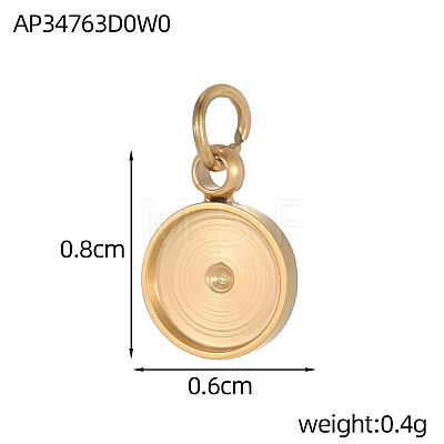 304 Stainless Steel Pendant Cabochon Settings STAS-OY006-37G-1