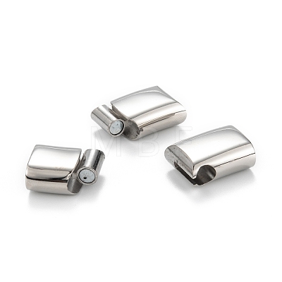 316 Surgical Stainless Steel Magnetic Clasps with Glue-in Ends STAS-F269-04P-1
