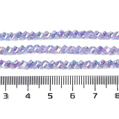 Electroplate Glass Beads Strands GLAA-Q105-04-1