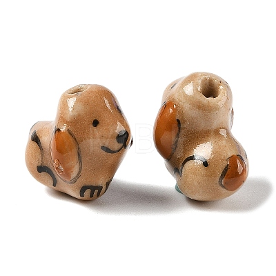 Hand-Painted Porcelain Beads PORC-R001-01E-1