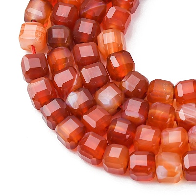 Natural Banded Agate/Striped Agate Beads Strands G-G005-B02-01A-1