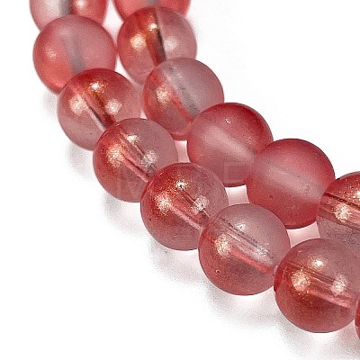 Frosted Transparent Glass Bead Strands GLAA-P065-8mm-06-1