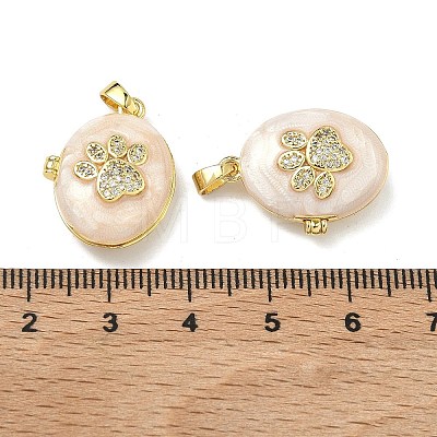Brass Micro Pave Clear Cubic Zirconia Locket Pendants KK-A294-11G-02-1