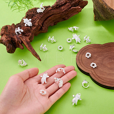 20Pcs 4 Styles Alloy Bead Caps & Pendant Cabochons Settings FIND-TA0010-07-1
