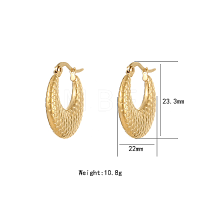 Real 18K Gold Plated 304 Stainless Steel Hoop Earrings GU2776-2-1