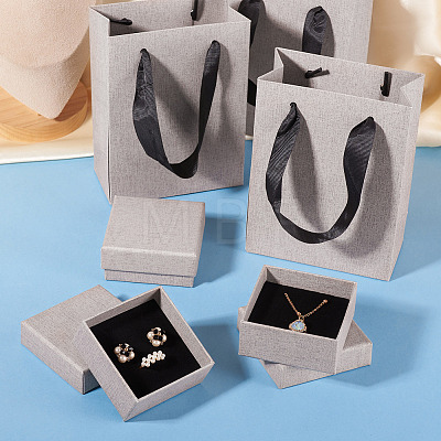 3Pcs Square Paper Jewelry Display Cases CON-TA0001-39E-02-1