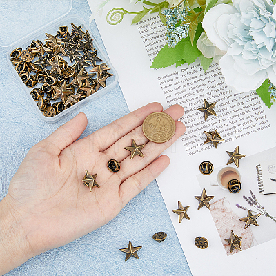 SUPERFINDINGS 24Pcs Alloy Star Lapel Pin Brooches JEWB-FH0001-37AB-1