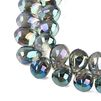 Electroplate Baking Paint Transparent Glass Beads Strands GL-N005-02A-C08-1