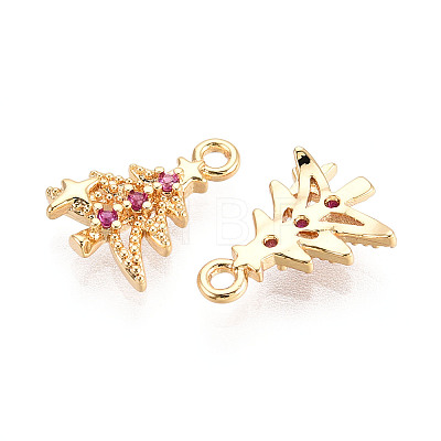 Brass Micro Pave Cubic Zirconia Charms KK-N263-145C-G-1