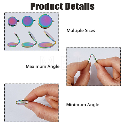12Pcs 3 Styles 304 Stainless Steel Cuff Earrings EJEW-HS0001-36RC-1