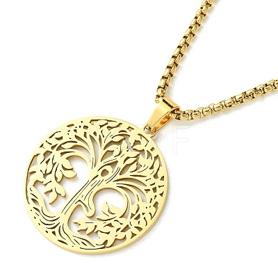 Stainless Steel Pendant Necklaces NJEW-L117-03C-G-1