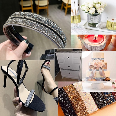 Glitter Resin Hotfix Rhinestone(Hot Melt Adhesive On The Back) DIY-WH0157-43F-04-1