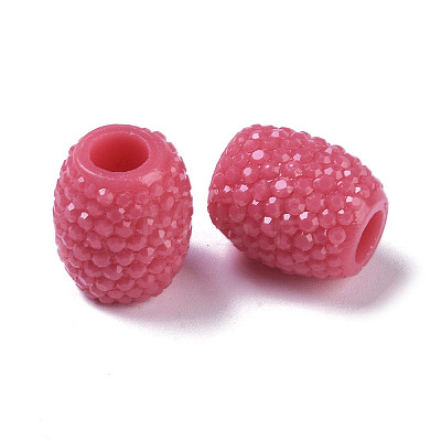 Opaque Resin European Jelly Colored Beads RESI-B025-02A-13-1