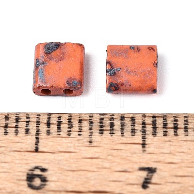 2-Hole Baking Paint Glass Seed Beads SEED-N009-03J-1