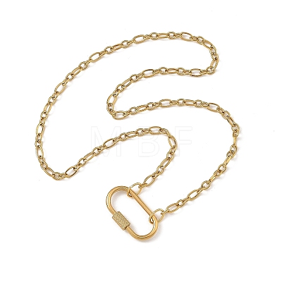 304 Stainless Steel Mother-Son Chain/Figaro Chain Necklaces for Women NJEW-JN06451-1