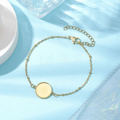 304 Stainless Steel Round Cabochon Setting Bracelets BJEW-JB11090-01-1