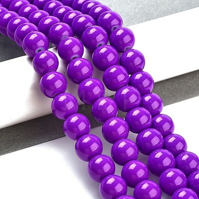 Painted Glass Bead Strands DGLA-S071-10mm-52-1