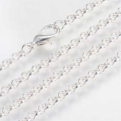 Iron Rolo Chains Necklace Making MAK-R015-75cm-S-1