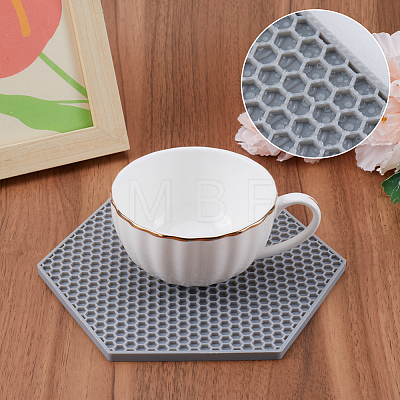 Gorgecraft 2Pcs 2 Style Honeycomb Pattern Silicone Hot Pads AJEW-GF0008-32-1