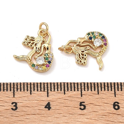 Brass Micro Pave Cubic Zirconia Charms KK-A291-12F-G-1