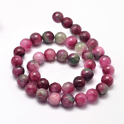 Dyed Natural Malaysia Jade Round Bead Strands G-L395-39-10mm-1