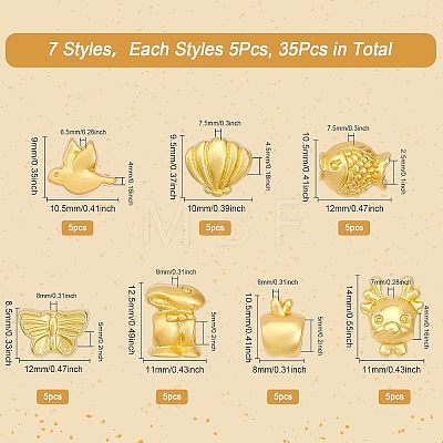 35Pcs 7 Styles Alloy European Beads FIND-CA0006-52-1