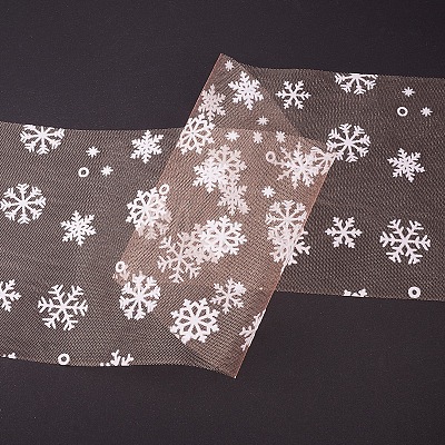 Snowflake Deco Mesh Ribbons OCOR-P010-G03-1