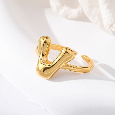 304 Stainless Steel Open Cuff Rings for Women RJEW-M060-01G-22-1