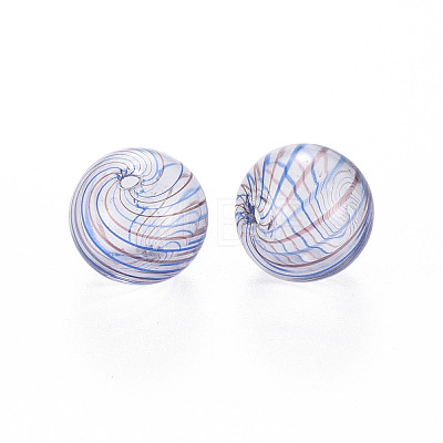 Transparent Handmade Blown Glass Globe Beads GLAA-T012-35C-06-1