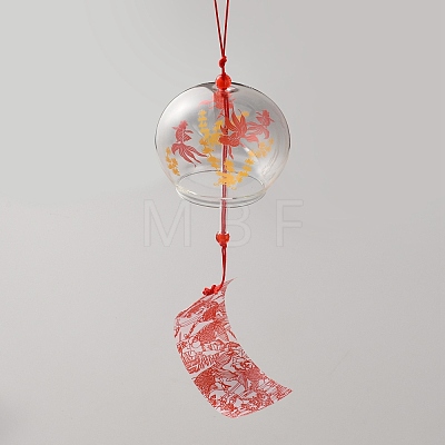 Japanese Glass Wind Chimes HJEW-WH0042-163C-1