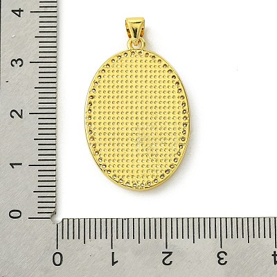 Brass Micro Pave Clear Cubic Zirconia Pendants KK-H472-46G-1