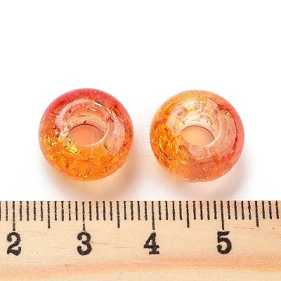 Two Tone Transparent Crackle Acrylic European Beads TACR-P009-B01-01-1