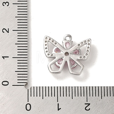 Brass Micro Pave Clear Cubic Zirconia Charms LS-KK-G499-08P-1