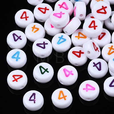 White Opaque Acrylic Beads MACR-T038-18-4-1