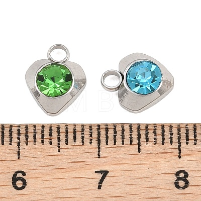 201 Stainless Steel Rhinestone Pendants RB-CBABFDA-15P-1