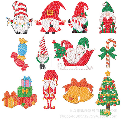 Christmas Theme DIY PVC Diamond Painting Sticker Kit PW-WG29650-02-1