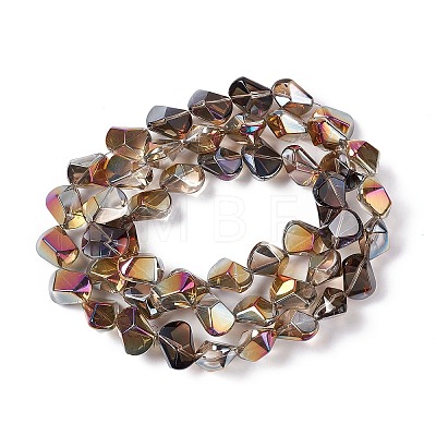 Full Rainbow Plated Electroplate Glass Beads EGLA-Q066-FR01-1