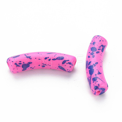 Opaque Spray Painted Acrylic Beads MACR-S372-002F-B06-1