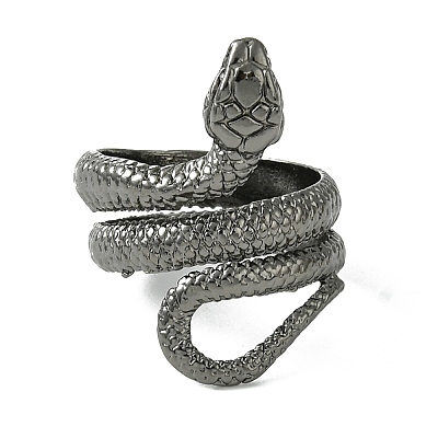 Snake Alloy Wrap Open Cuff Rings RJEW-K275-76B-1
