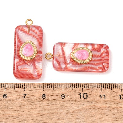304 Stainless Steel Resin Pendants STAS-F352-07C-04-1