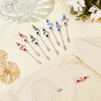 9Pcs 9 Styles Brass Lapel Pins AJEW-BC00034-1