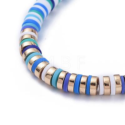 Handmade Polymer Clay Heishi Beaded Necklaces NJEW-JN02890-1