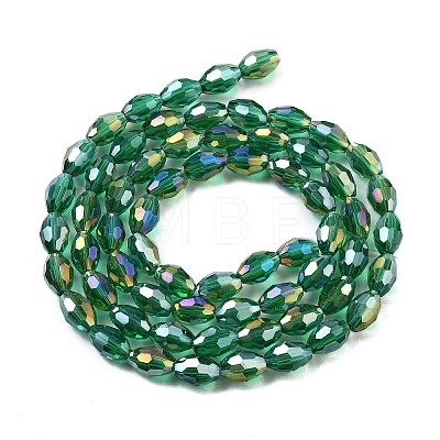 Transparent Electroplate Glass Beads Strands EGLA-A037-T6x8mm-B15-1