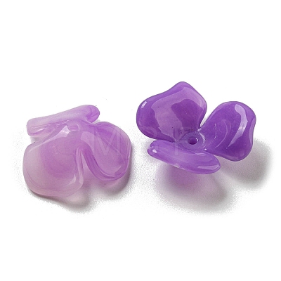 Two-tone Opaque Acrylic Bead Caps OACR-G034-03F-1