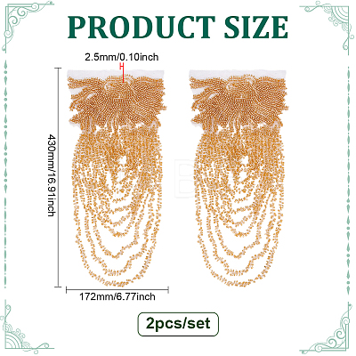 2Pcs Polyester Fringe Shoulder Applique DIY-ME0003-80C-1